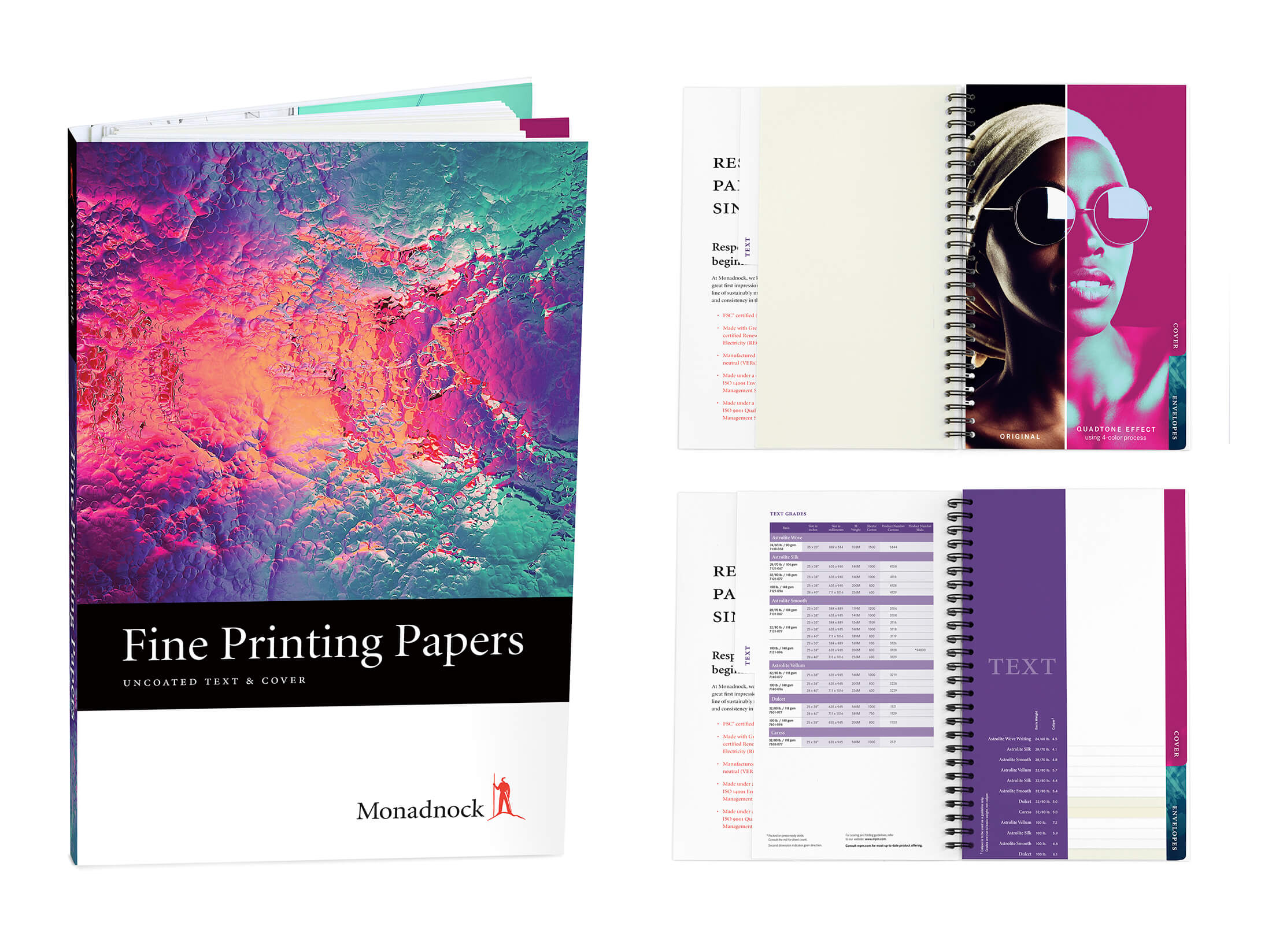 Fine Printing Swatchbook Cover and interior pages